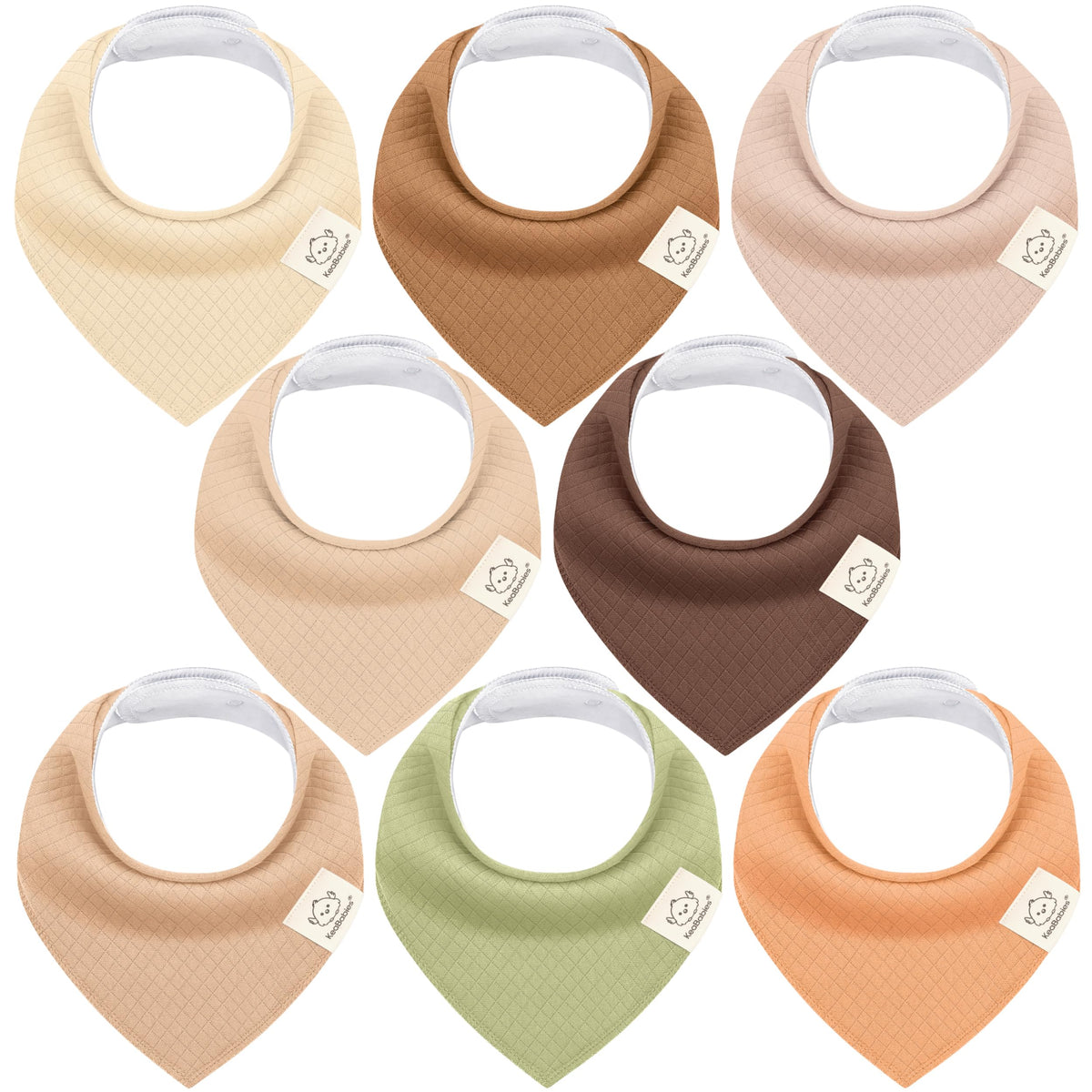 KeaBabies 8pk Organic Baby Bandana Bibs for Drooling Teething, Pets & Paws