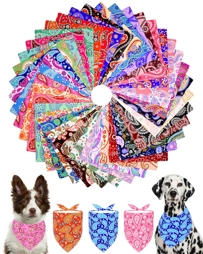 PET SHOW 50 Pack Boy Dog Bandanas Bulk for Medium Dogs