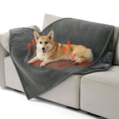 Bedsure Waterproof Dog Blankets for Large Dogs Sherpa Fleece Throw, 40X50