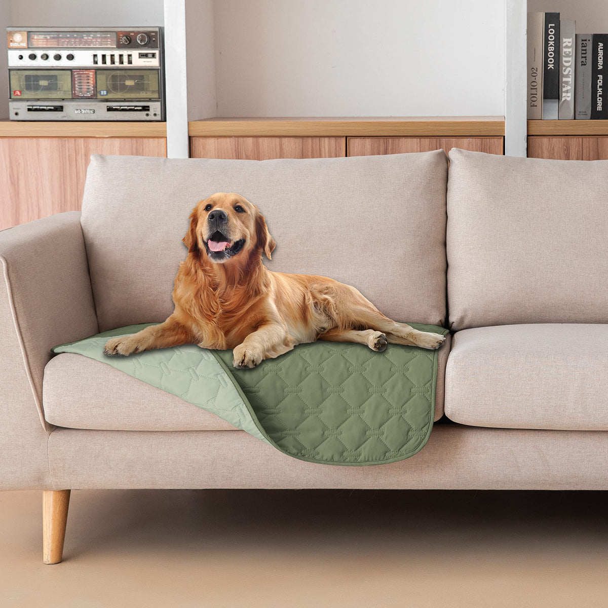gogobunny Waterproof Pet Blanket for Bed, Washable Couch Cover for Dog Cat