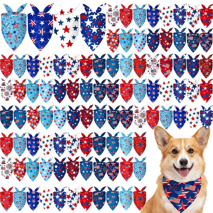 Abbylike 100 Pcs Summer Hawaiian Dog Bandanas Bulk, Tropical Fruits
