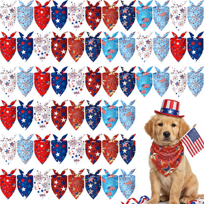 Weewooday 50 Pcs Fall Dog Bandanas Bulk for Autumn Pet Soft Bibs Adjustable Squirrel Fox Hedgehog Kerchief Bandana for Small Medium Large Grooming Accessories (Fall Animals, 25.6 x 17.7 x 17.7 Inch)