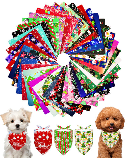 PET SHOW 50 Pack Boy Dog Bandanas Bulk for Medium Dogs