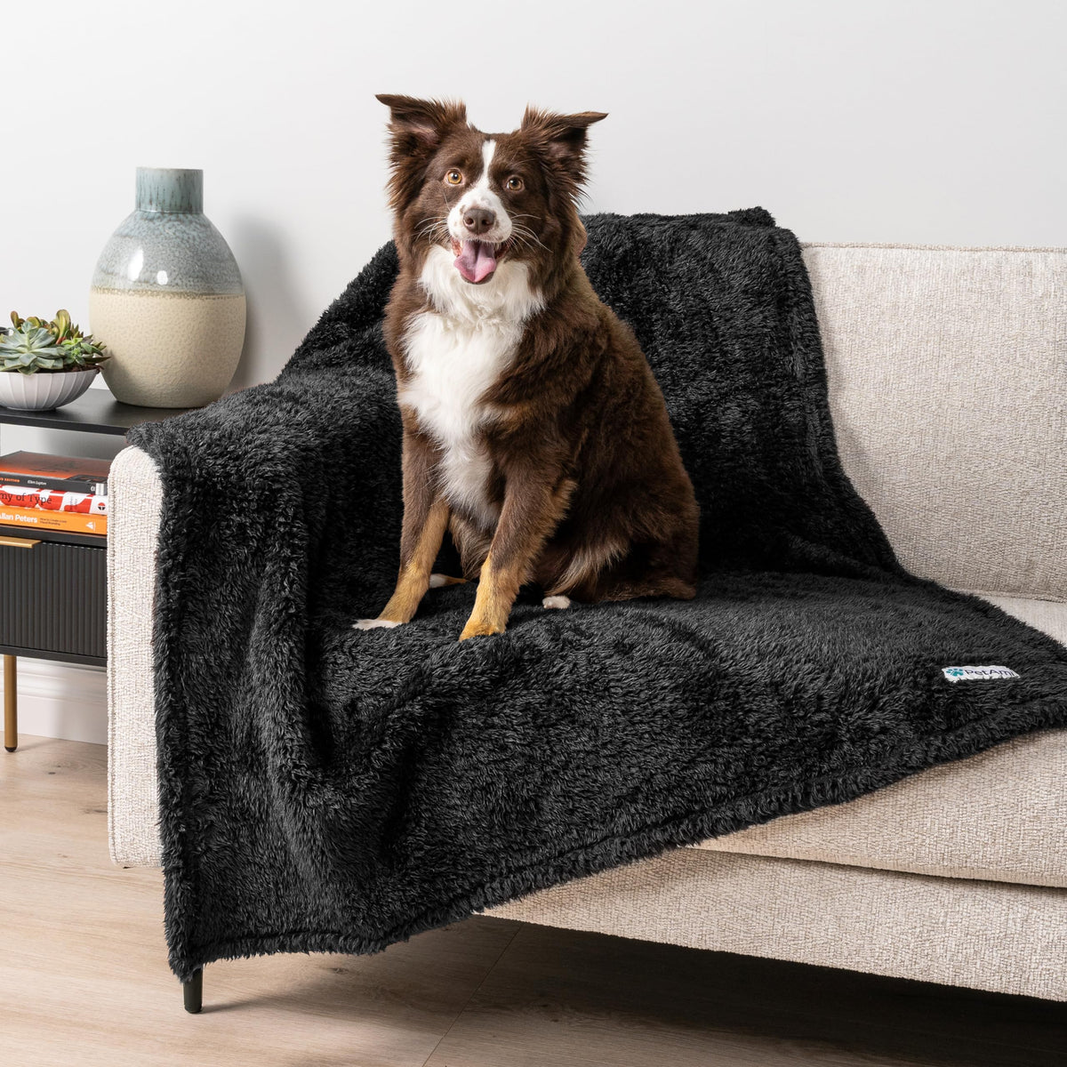 PetAmi Soft Plush Sherpa Dog Blanket for Pet Cat, Medium 29x40, Dusty Blue