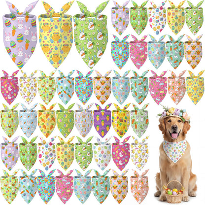 Abbylike 50 Pcs Halloween Dog Bandanas Bulk, Pumpkin Ghost Bat Skull