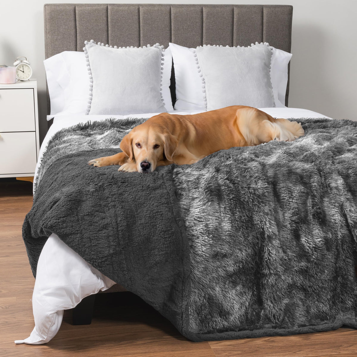 PetAmi Waterproof Dog Blanket for Couch Protector Pet Throw, 40x60 Taupe