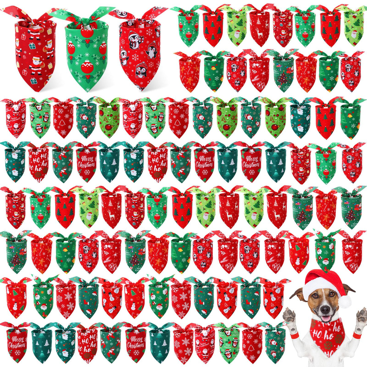 Preboun 100 Pcs Fall Dog Bandanas Bulk, Autumn Pumpkin Maple Leaves Pattern