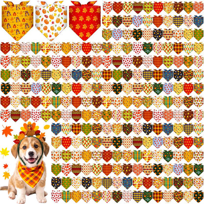 Aliceset 240 Pcs Thanksgiving Fall Leaves Dog Bandanas Bulk