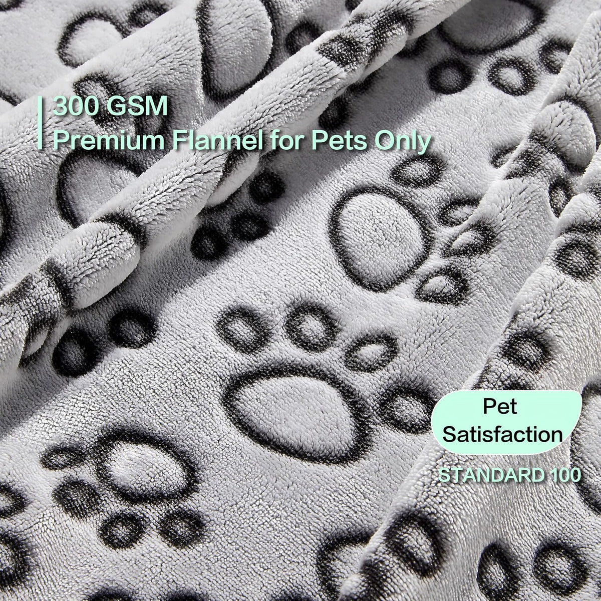 Stuffed® Premium Soft Dog Blanket Washable, 40"x32" Cat Blanket for Indoor Cats Large Medium Small Dog Puppy Essentials (Grey)