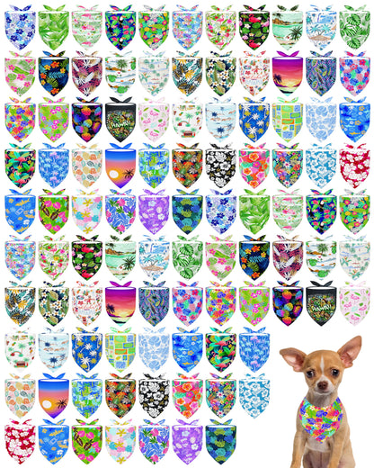 PET SHOW 100 Pack Christmas Dog Bandanas Bulk Seamless for Medium Dogs